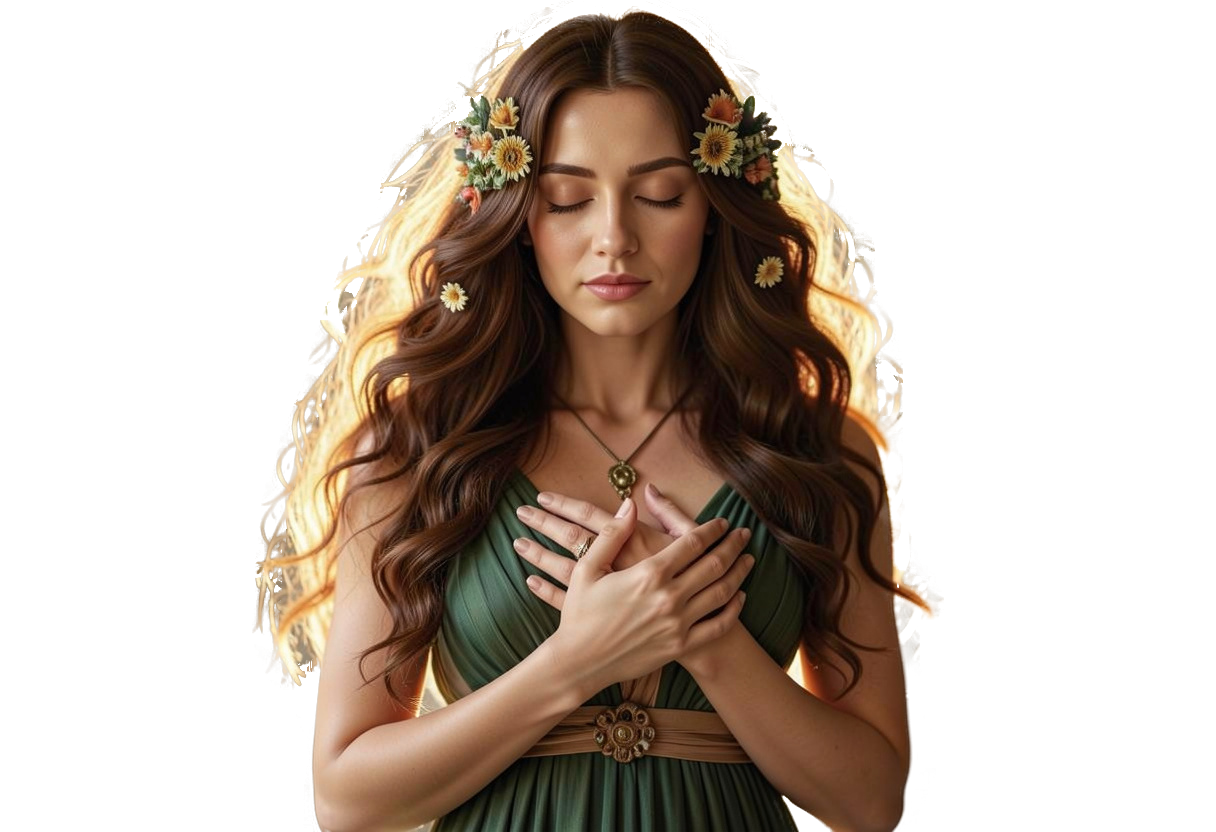 Mujer descansando en la naturaleza